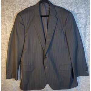 Brooks Brothers Golden Fleece Madison Gray‎ Striped 100% Wool Jacket SIZE 46R